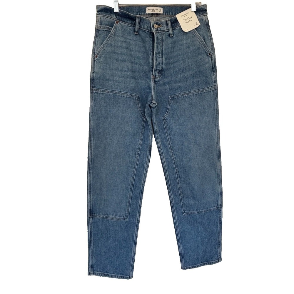 Abercrombie & Fitch Jeans The Dad High Rise Blue 12R Double Knee Streetwear